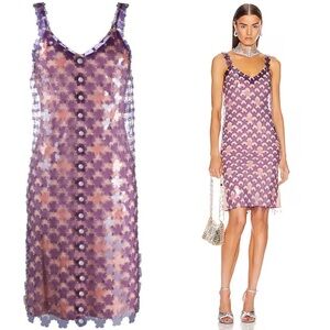 Paco Rabanne Mini Dress with Flower Sequins